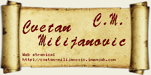 Cvetan Milijanović vizit kartica